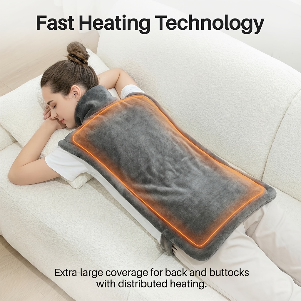 large electric heating pad for back neck and shoulders 3lb weighted 26 x35 soft flannel   shawl with strap 3x   fast heating 6 heat settings auto shut off machine washable local warehouse christmas gifts for women men mom dad 3