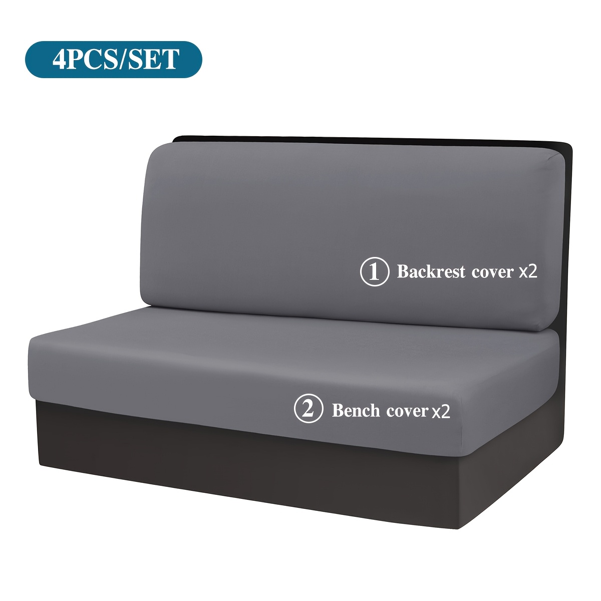 4pcs/set Rv Dinette Cushion Cover - Elastic Cushion Slipcovers-stretchable Sofa Covers For - Universal Fit & Machine Washable