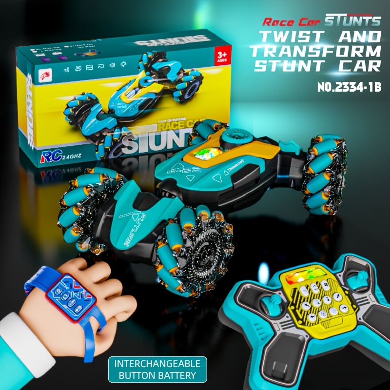 mesondy gesture-sensing toy for , 2.4ghz hand control, led lights & music, 4wd off-road vehicle, teal with black accents - ideal birthday gift for boys ages 6-12, offroad rc car|illuminated wheels| - toys & games