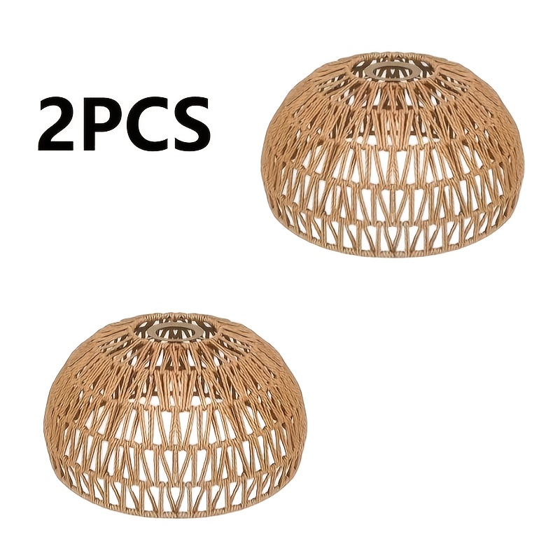 Image of 2pcs - Vintage Handmade Woven Lampshade | Lampshade | Decorative Lighting | For A Comfortable Space, An (lampshade Only)