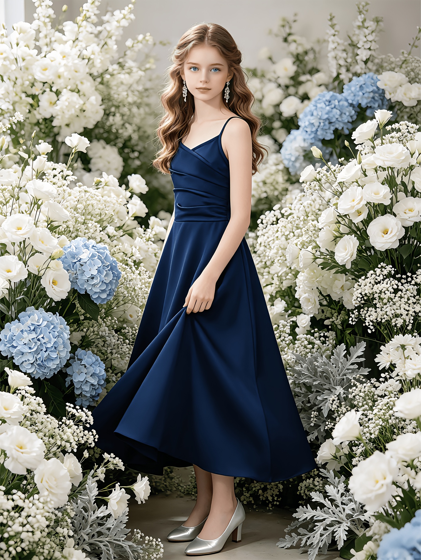 dark blue dress for teens sold on Temu United States