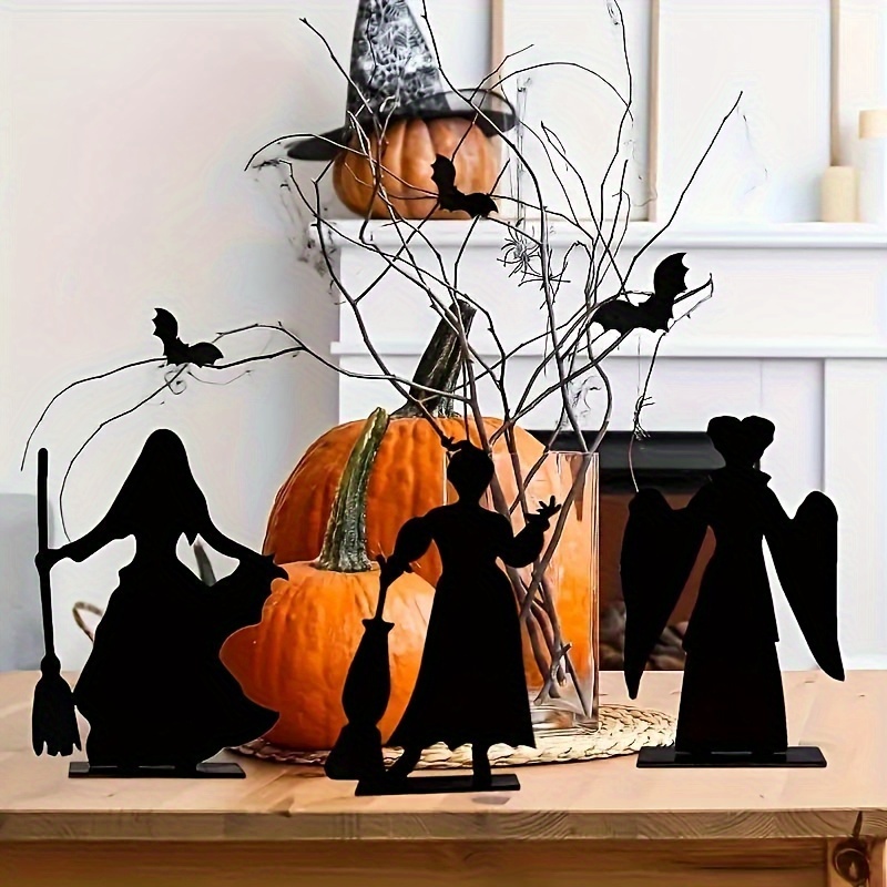 

3pcs Wooden Centerpieces - Halloween Decor, Set For Dining & Table, , For Fall Parties & Photo Props