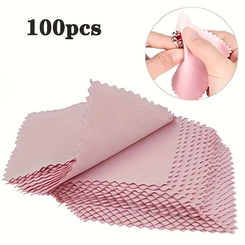 

100pcs Double-sided Microfiber Cleaning Cloths, Soft Polishing Cloths For Jewelry And Eyeglasses Maintenance And Care