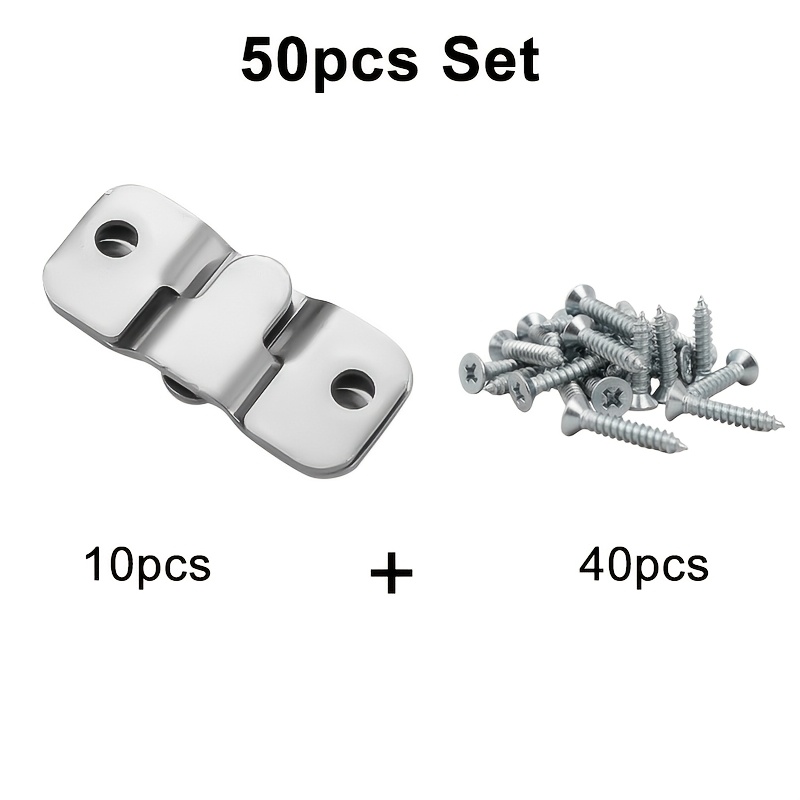 50pcs heavy duty flush mount bracket stainless steel z clips and french cleat picture hangers interlocking wall mounting hardware for headboards mirrors picture frames   10 brackets 40 screws