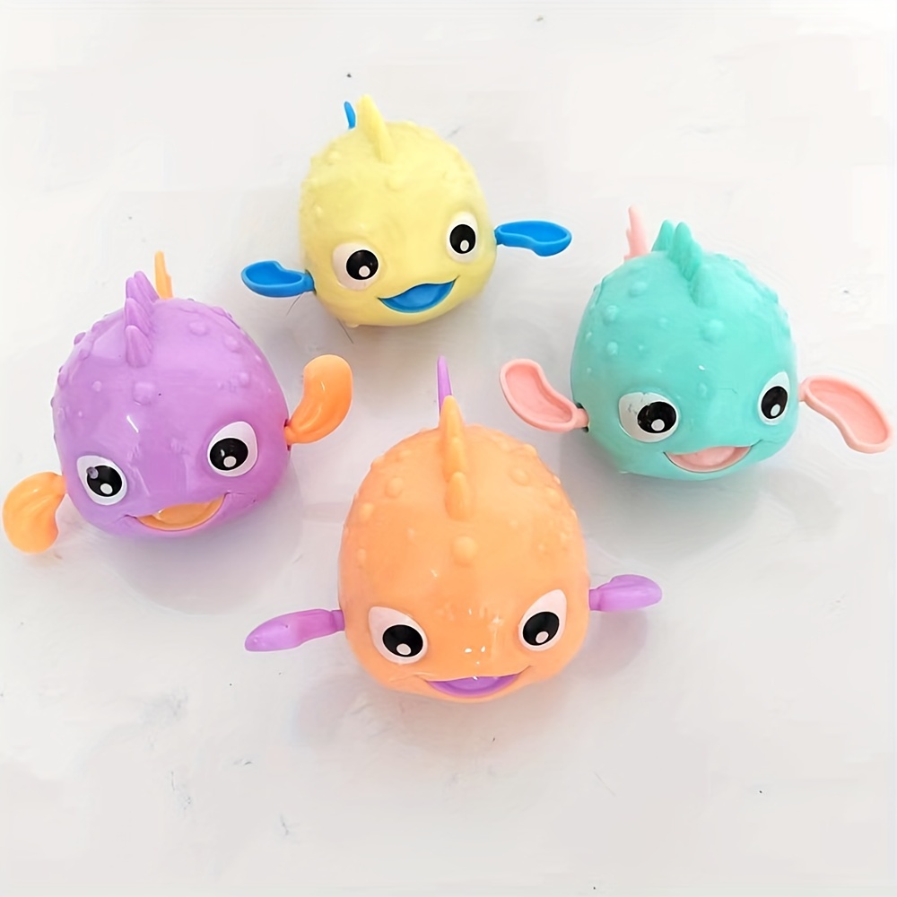 

4 Packs Floating Kids Bath Toy Swimming Cute Clockwork Puffer Floating Water Toy Bathtub Toys For Kid Boys Girls, Bathing Toy Bathtub Toy Cute Pool Toys For Christmas Gifts Random Color