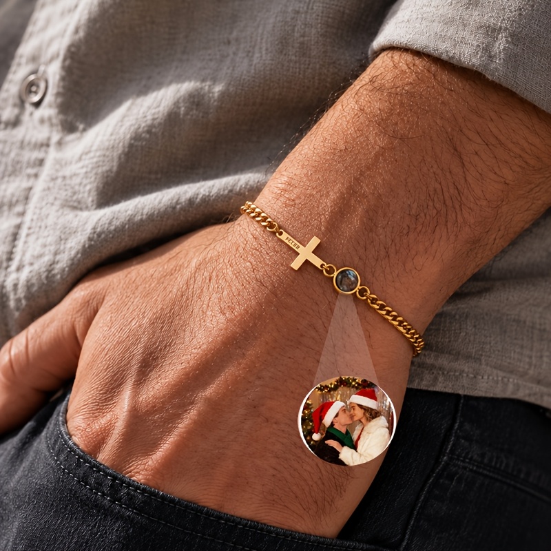 Custom Photo Stainless Steel Cuban Chain Bracelet
