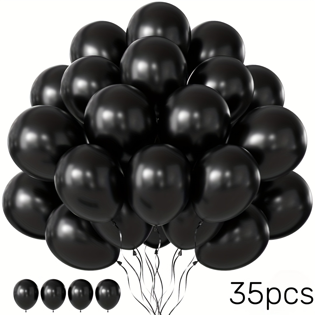 Image of Black Balloons - 10 Inch Latex Party Balloons For Birthday, Graduation, Shower, Halloween, Father's Day