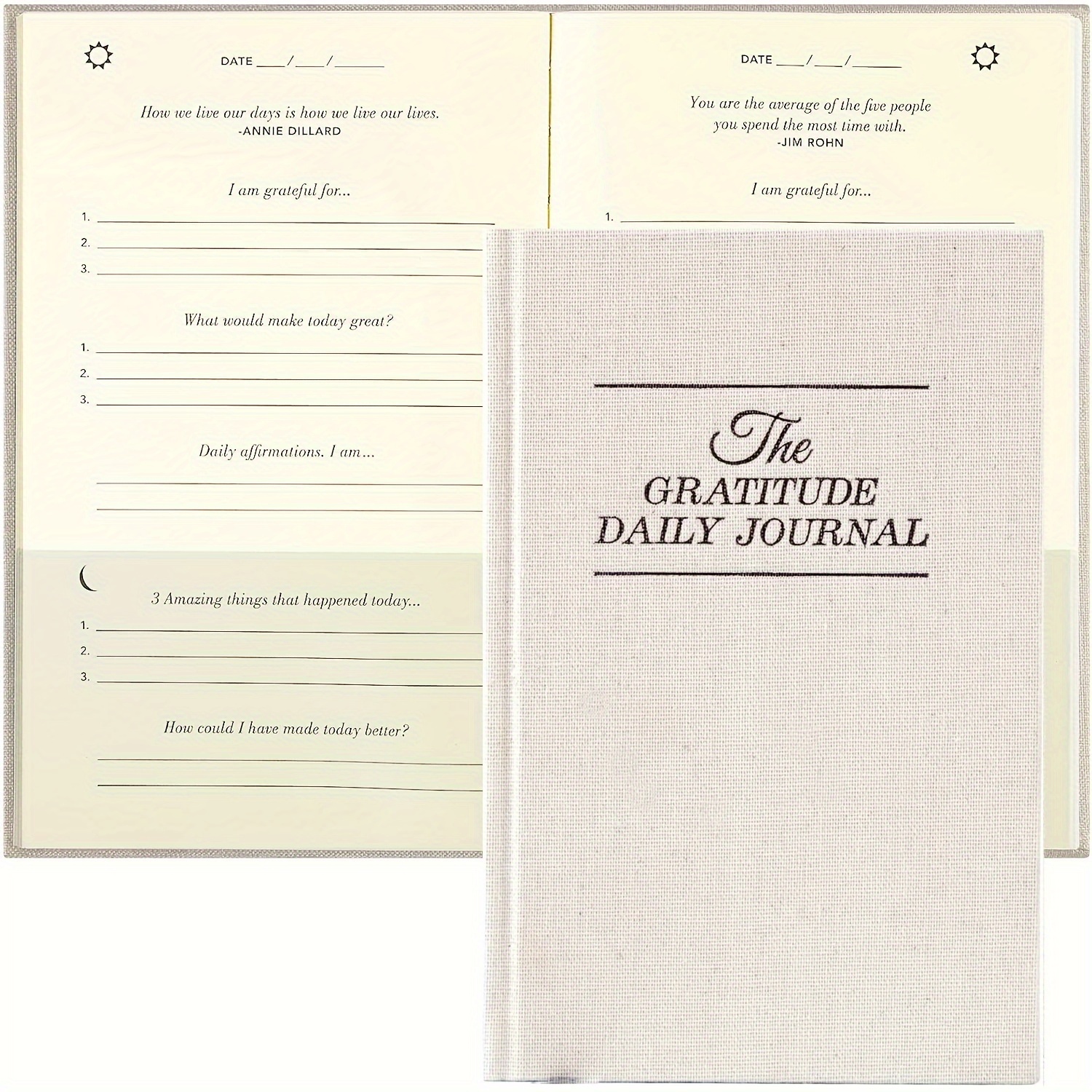

1pc Adult Gratitude Daily Journal - 5-minute Daily Reflection & Affirmation Guide, Undated Hardcover, Optimism & Positivity Planner For Happiness - English Language