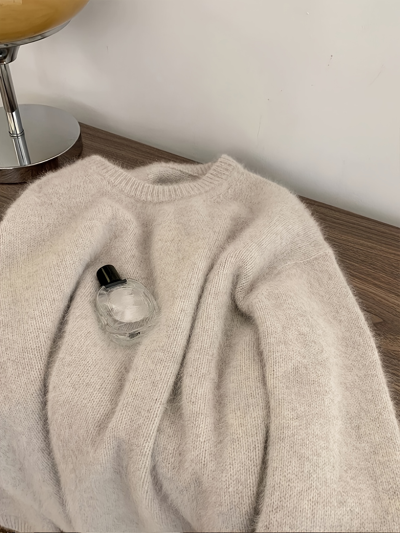 damernas beige vintertröja rundhalsad tröja - Temu Sweden