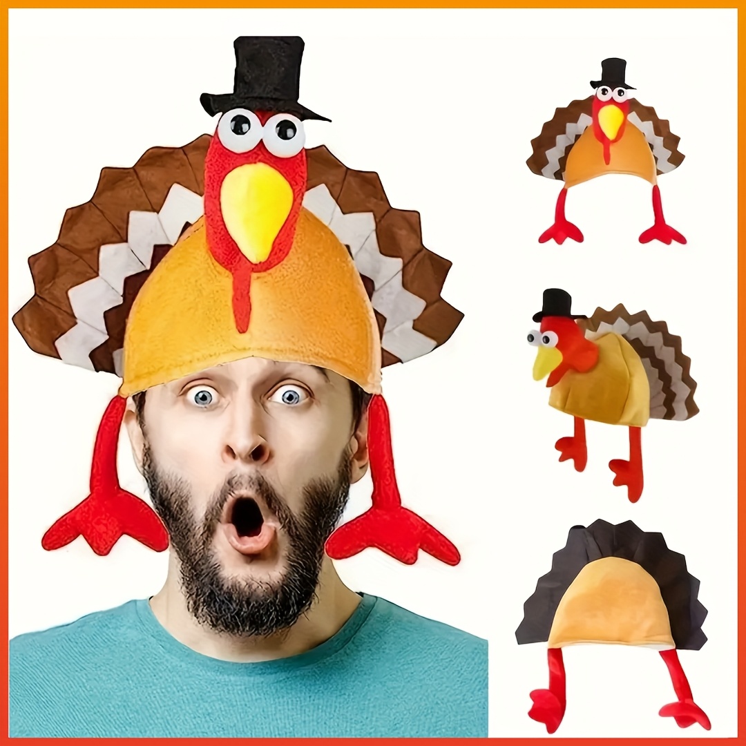 TEMU Adult Thanksgiving Turkey Hat - Cute And Fun Turkey Hat, Party Costume Props