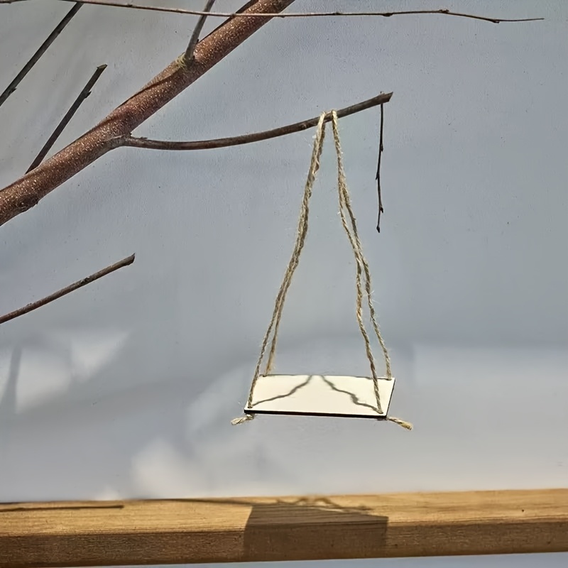 1 Mini Wooden Swing For Decorating Pots And Potted Plants To Decorate Charm