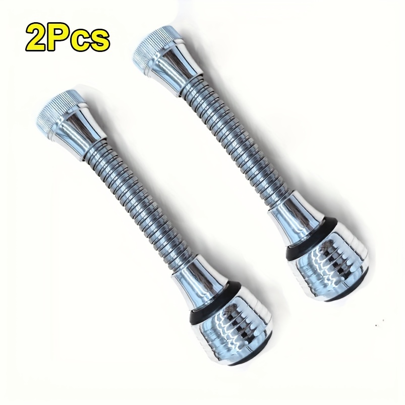Image of 2pcs Faucet Extender With , Dual Spray (jet/stream), Design - Heavy-duty Abs Construction, Installation For Bathroom, Kitchen Sink - Compatible With Most Faucets - Space-saving Faucet Attachment