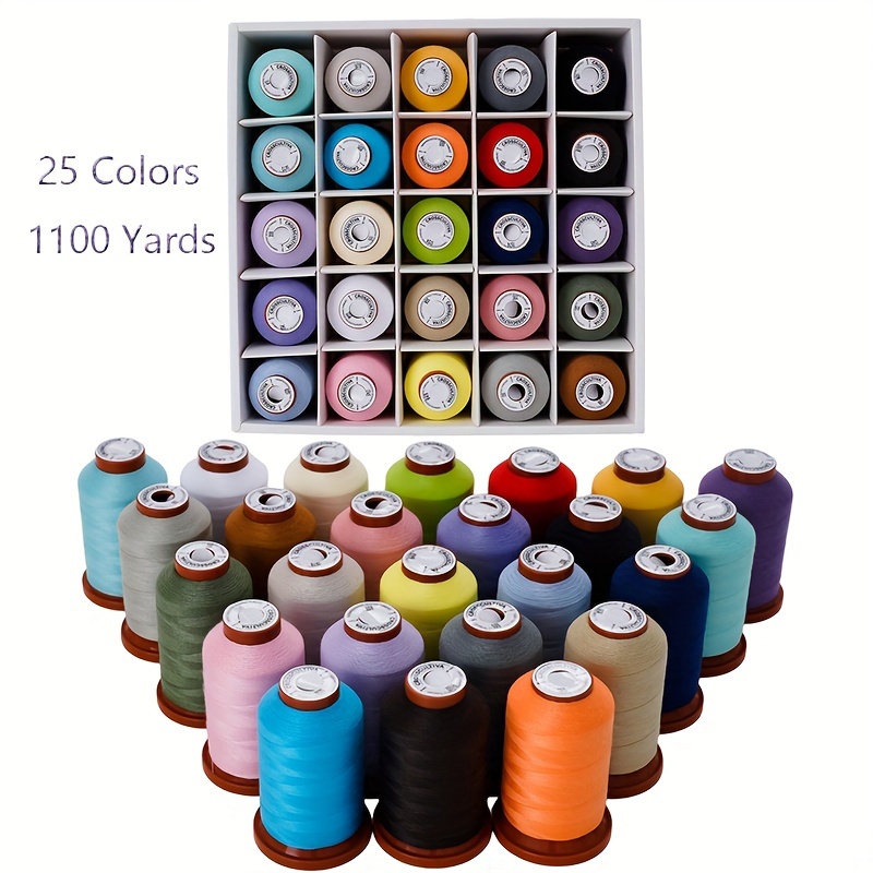 

Sewing Threads Kits, 25 Colors 1100 Yards Per Spools, Polyester Sewing Thread For Hand And Machine Sewing For Serger, Overlock, Quilting, Piecing 40s/2