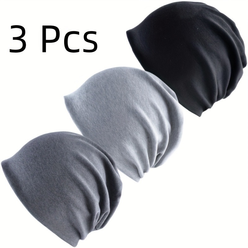 TEMU 3 Pcs Beanie - Slouchy Sports Skullies Caps With , Lightweight Knitting For - Hand Washable