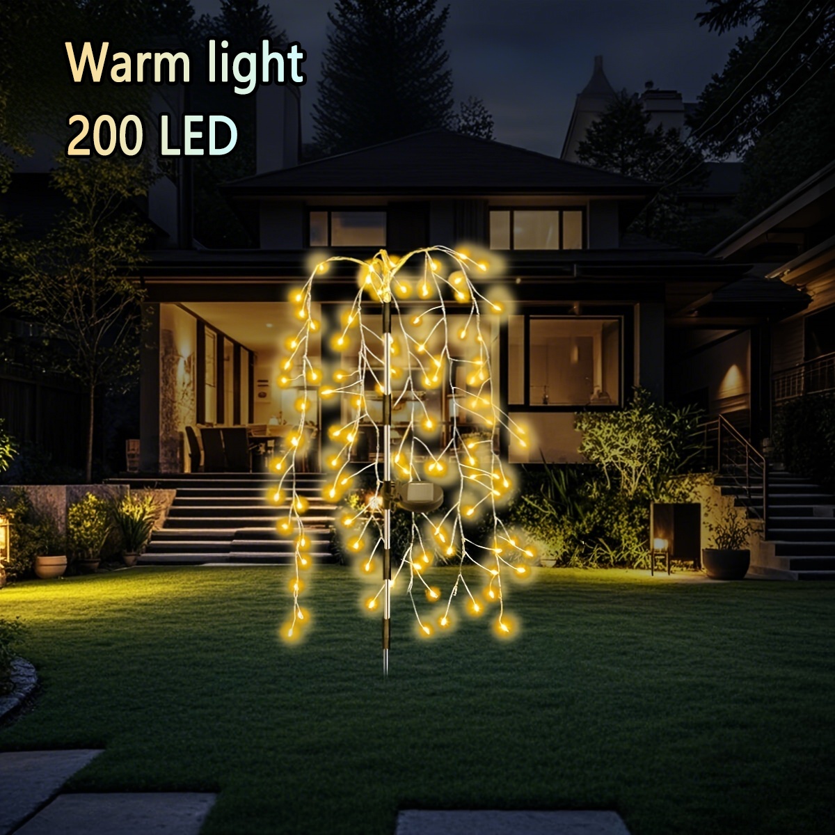 E-shop 120/200 LED Solar Lichter - Outdoor Garten- und Hofdekoration mit 8 Beleuchtungsmodi, automatischem Lichtsensor, ideal für Wege, Partys,