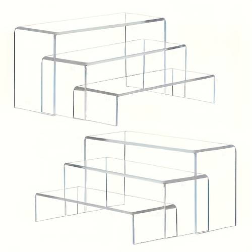 6pcs set acrylic display risers set multifunctional risers and organizers must have display stands for home and commercial use for figures cosmetics jewelry perfume transparent material desktop use adjustable and design
