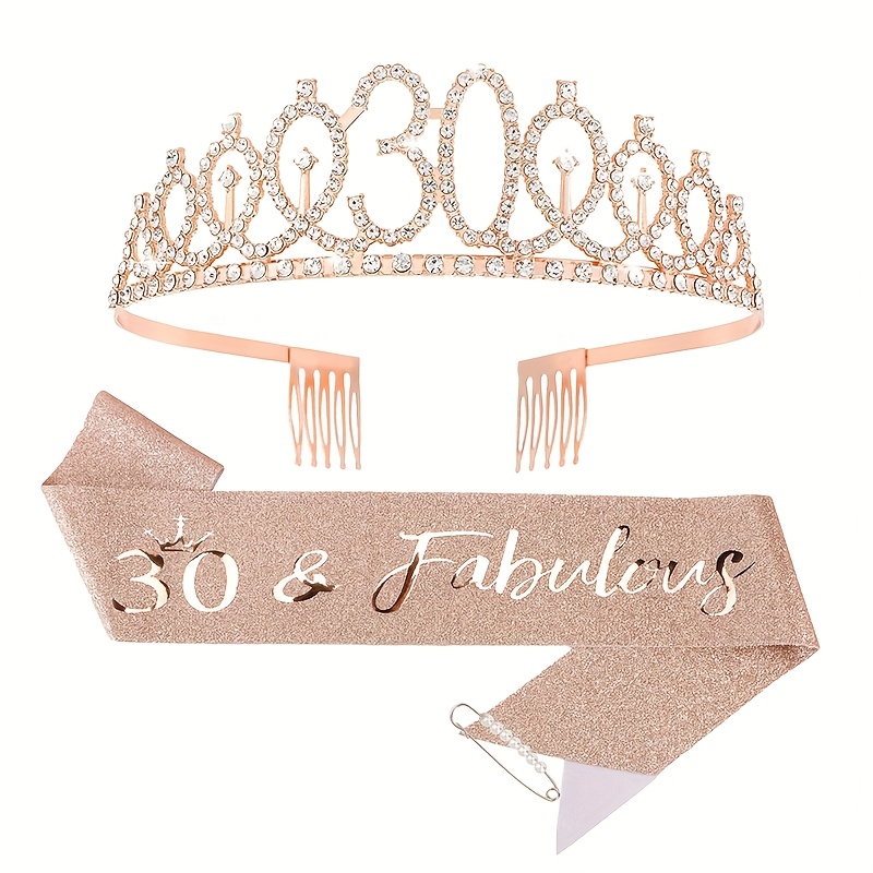 E-shop 3-teiliges Damen-Geburtstagsgeschenkset, 30. Geburtstagsgeschenk für Frauen, Verkleidungs-Zubehörset für Party- Jubiläumsfeiern