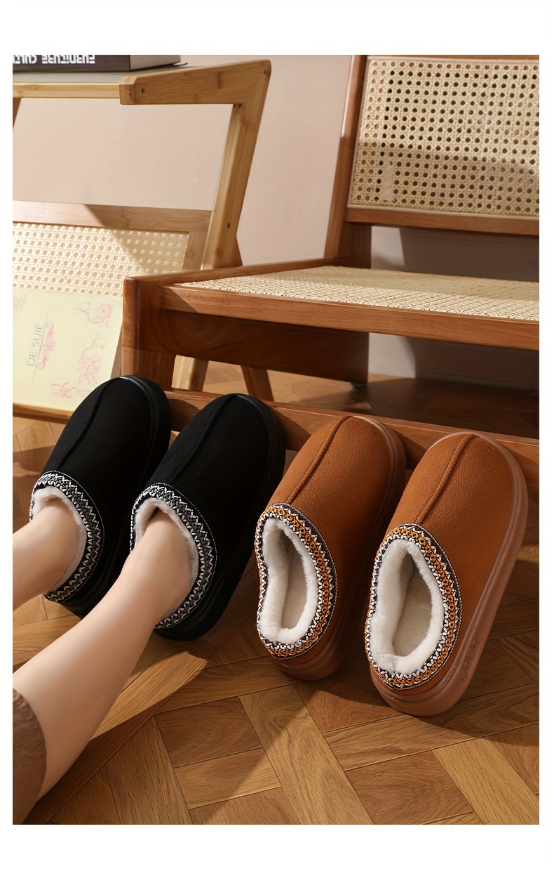 winter lace fashion cotton slippers for men and women casual couples indoor and outdoor   shoes cold and comfortable shoes bread shoes details 13