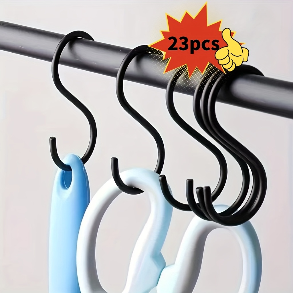 TEMU 23 Premium Hooks Heavy Duty Stainless Steel Rust Proof Wall Mount Hangers For Plants Clothes Garden Kitchen Tools Space Saving Functional Hooks With , Utility Hooks