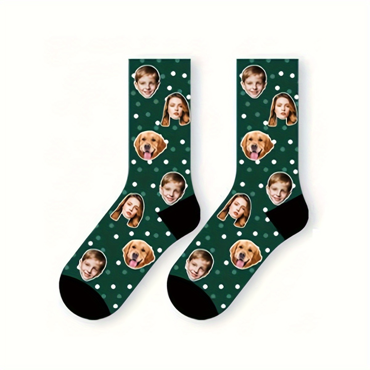 TEMU 1 Par de Calcetines de Media Caña Personalizados con Cara para Hombre, Calcetines Personalizados con Foto de Pareja , Calcetines de Media Caña