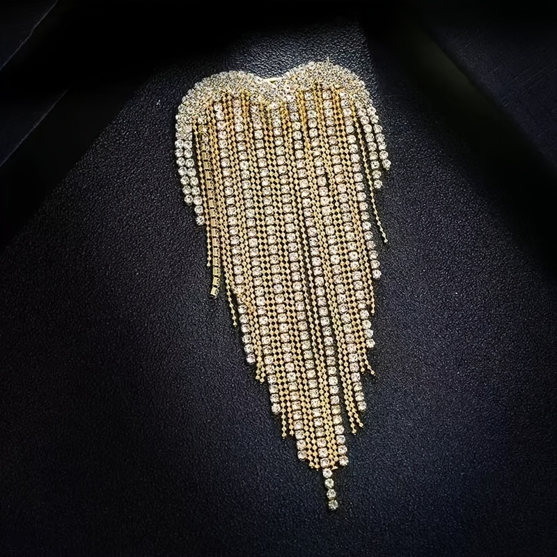 TEMU 1pc Fashion Tassel Brooch Elegant Temperament Wedding Daily Party Scarf