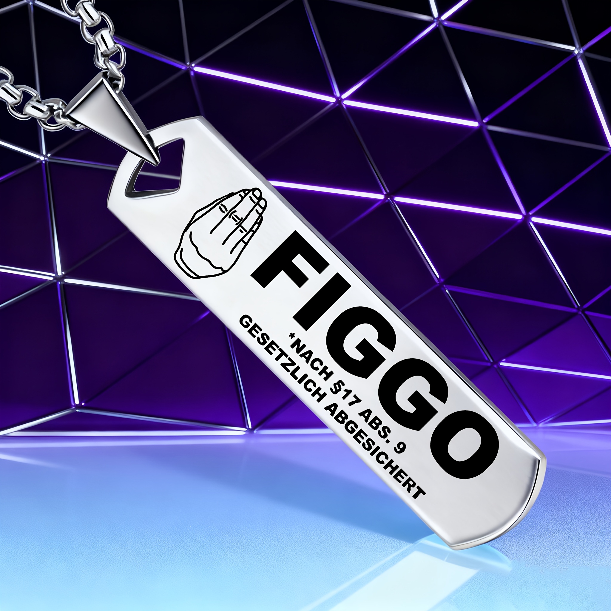 Trendy Hand Gesture Stainless Steel Pendant Necklace, Gift Accessory
