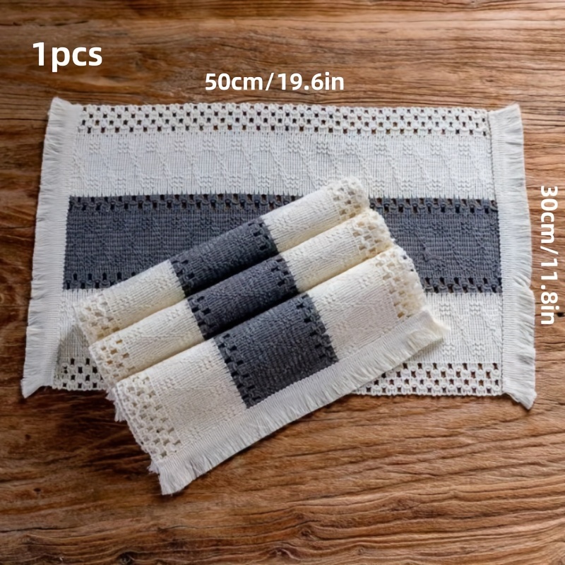 

Bohemian Chic Grey Linen Table Runner - Christmas & Home Decor, Rectangular Shape