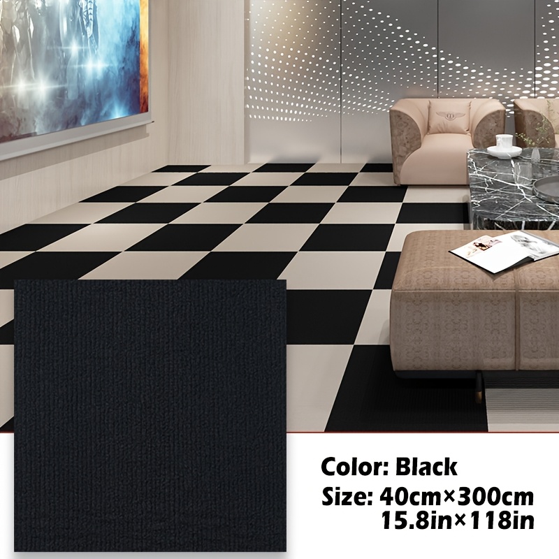 Image of 1 Roll 5mm Thick Self-adhesive Xpe + Polyester Fiber Material Carpet Stickers - Diy And Easy To Cut, Anti-slip, Wear-resistant Wallpaper Floor Mat For Living Room, Bedroom, Office, 15.8in*118in