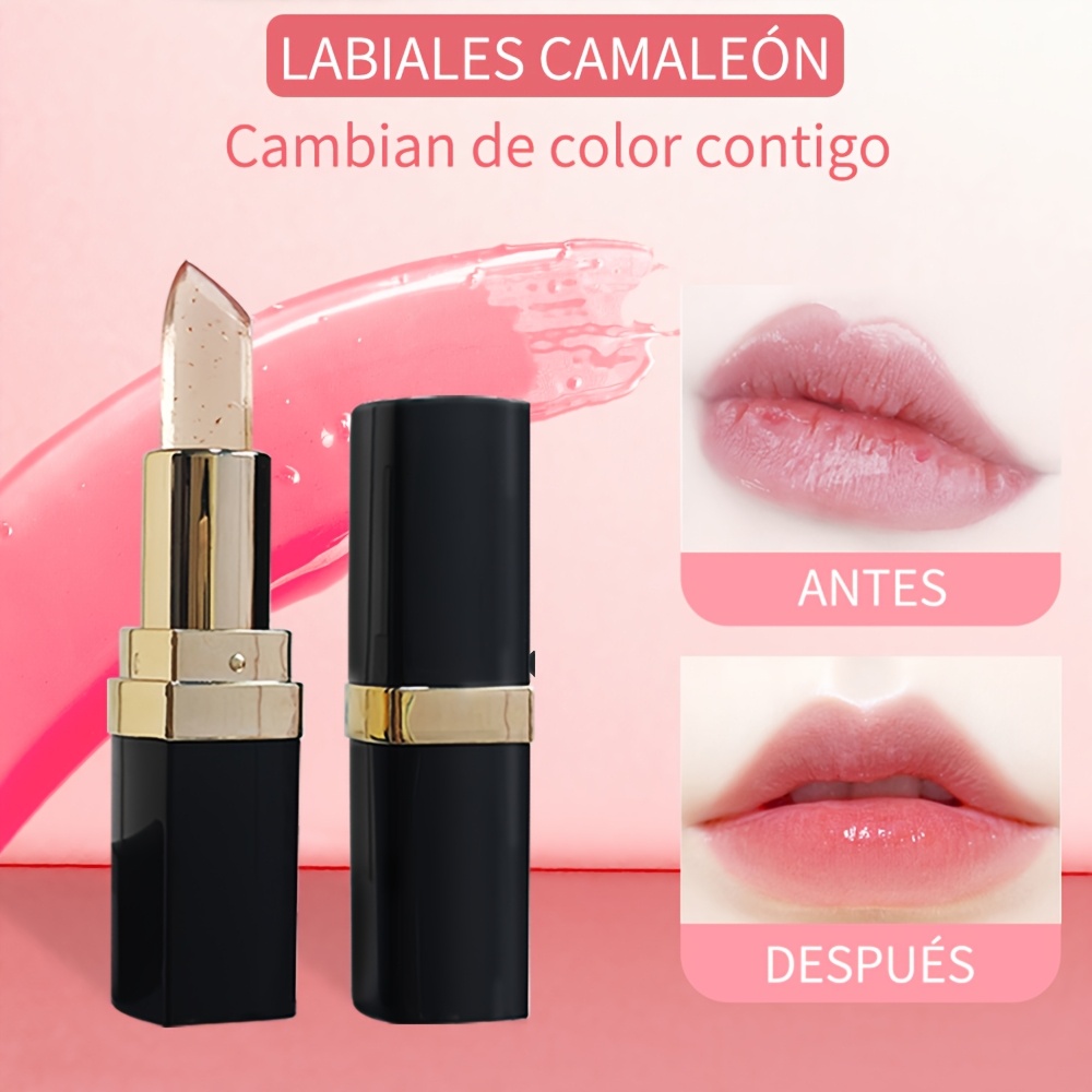 Image of Lipstick-temperature Color-changing Lip Balm, Long-lasting Moisturizing Lip Gloss, Hydrating Nourishing Formula, Natural Pink Tint, Clear Floral Lipstick For & Daily Wear