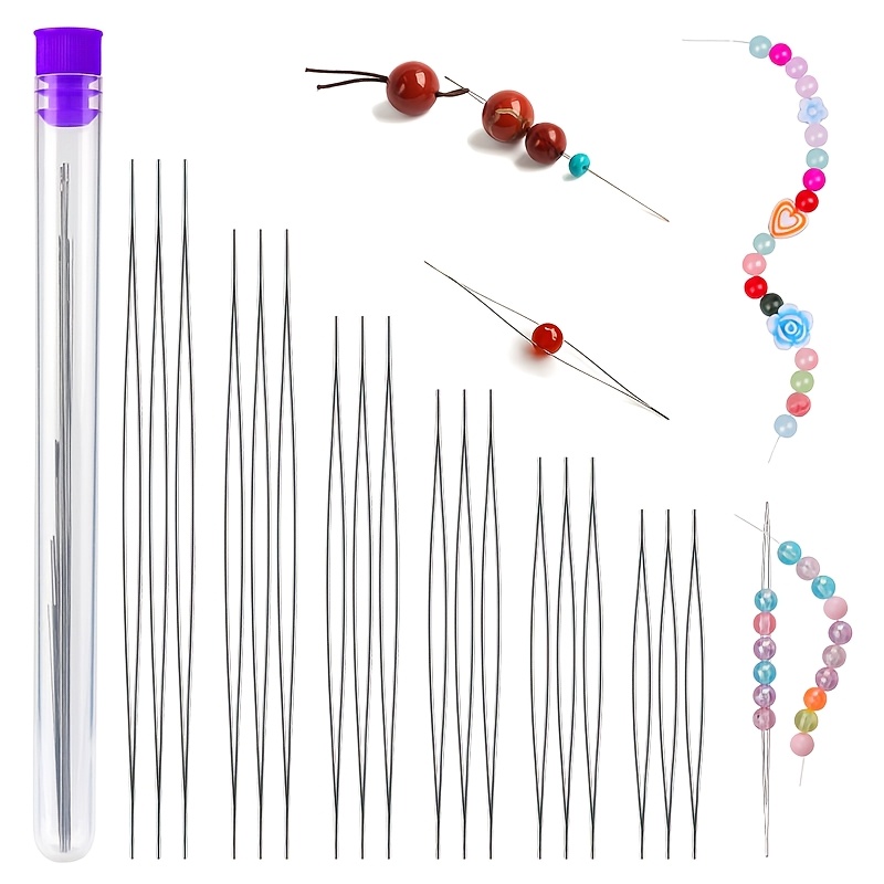 18pcs collapsible beading needles beading needles for seed beads   seed beads needles set with bottle