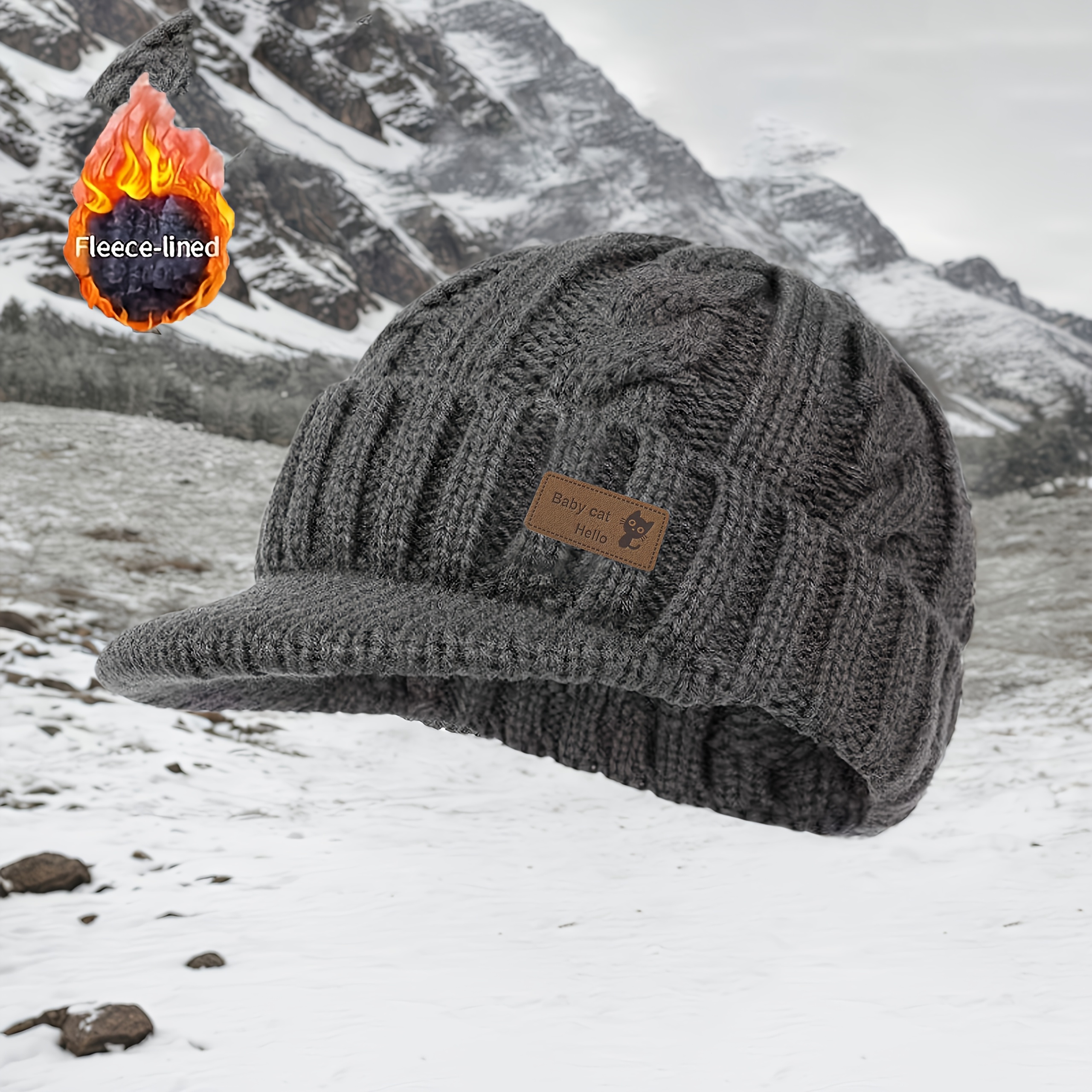 TEMU Men's Winter Duckbill Hat Autumn And Winter 2025 New Hat Plus Velvet Hat Men' Hat Warm