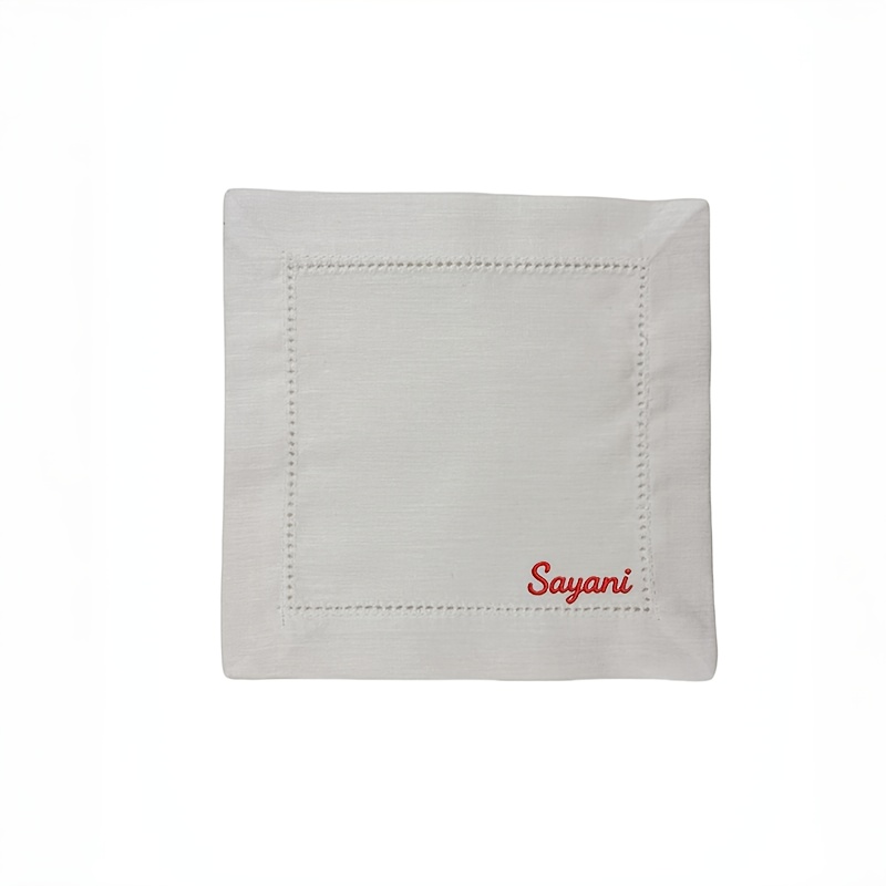 TEMU Custom Embroidered Text Logo Party Placemats, Custom Embroidered Names | Wedding Napkins, Party Cocktail Napkins, High-end Fabric Napkins,