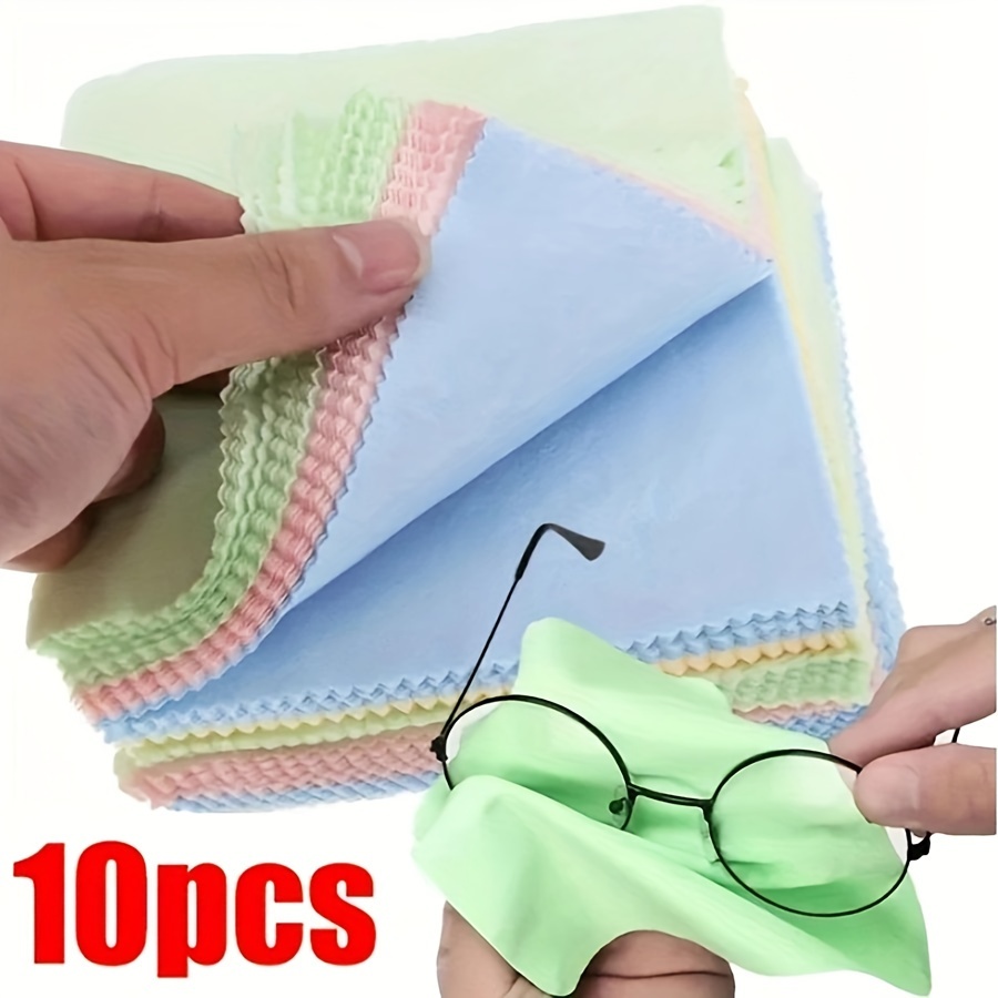 

10-pack Microfiber Cleaning Cloths For Glasses, Camera Lens And Smartphone Screens, Soft Unscented Wipes, Random Colors