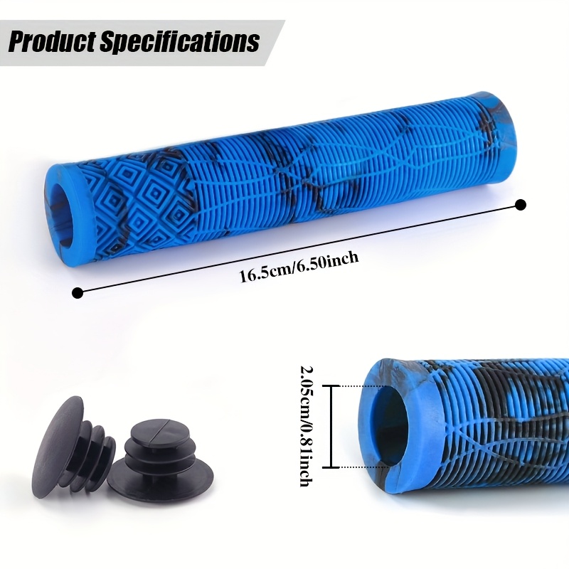 2 bucăți Ghidon de 6,5 inchi pentru Scuter - Ghidon de Bicicletă de Munte și Scuter în Culori Mixte, Mânere Extinse de 165 mm, Îngroșate, Antiderapante, cu Absorbție de Șocuri și Mânere Moale, Potrivite pentru Scutere Profesionale de Cascadorii, BMX, Biciclete de Munte, Dopuri pentru Accesorii de