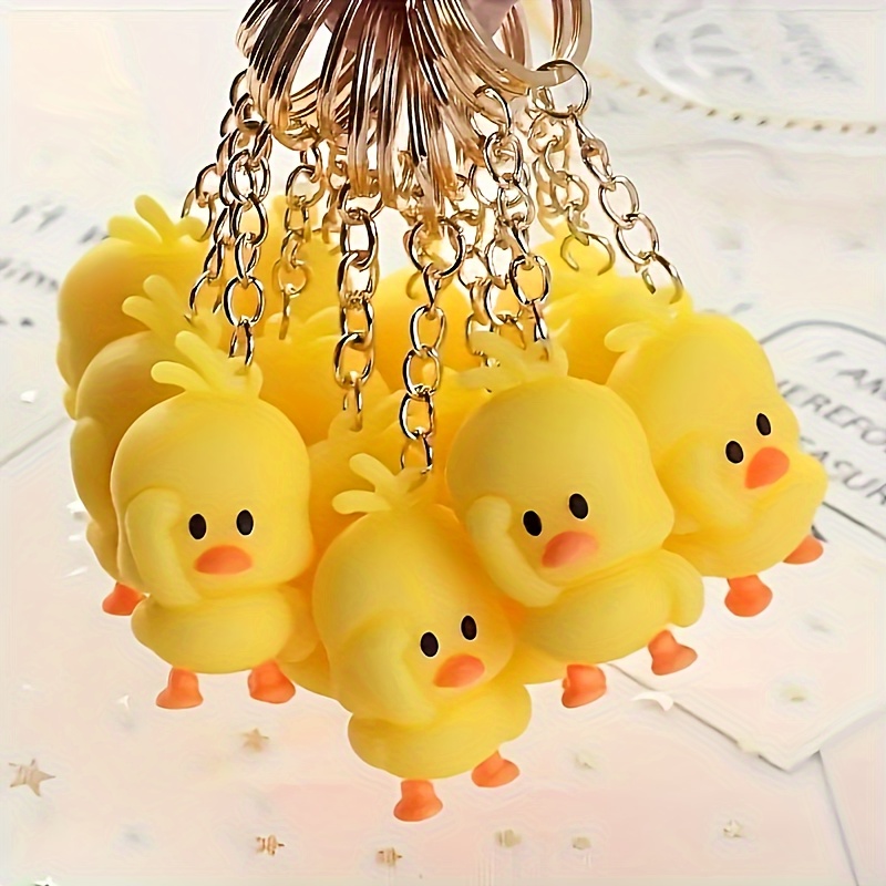 

10pcs Mini 0.98inch Duckling Keychain Silicone Duck Keychain Pendants For Jewelry Gift, Bag Hanging Pendants, Car Pendants, Birthday Gifts, Party Favors, Holiday Gifts