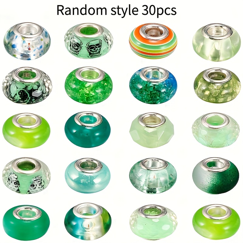 30pcs Large-hole European Beads for DIY Jewelry Making