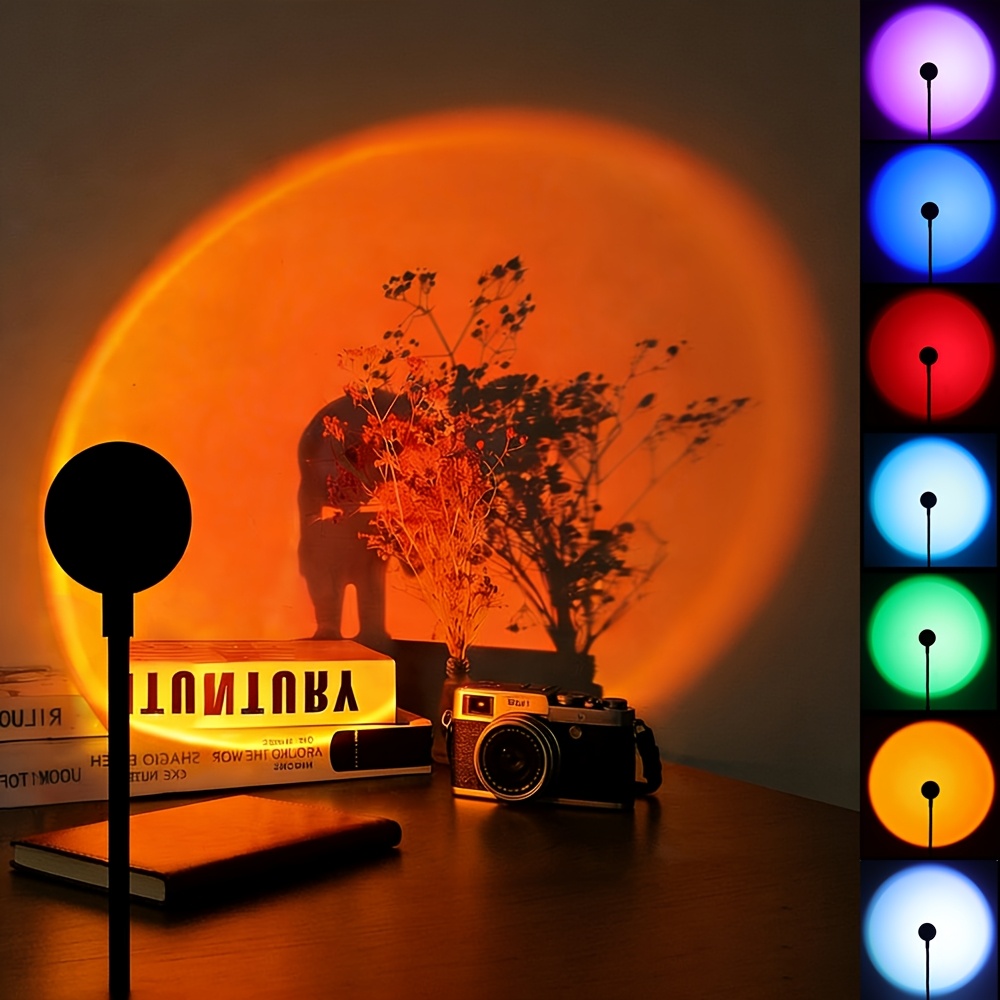 Temu – TEMU Vibrant Sunset Lamps, Led Projectors, Usb-powered Lights, Perfect For Indoor Festive Decor, Ideal For Walls And Ceilings, Great For Photography