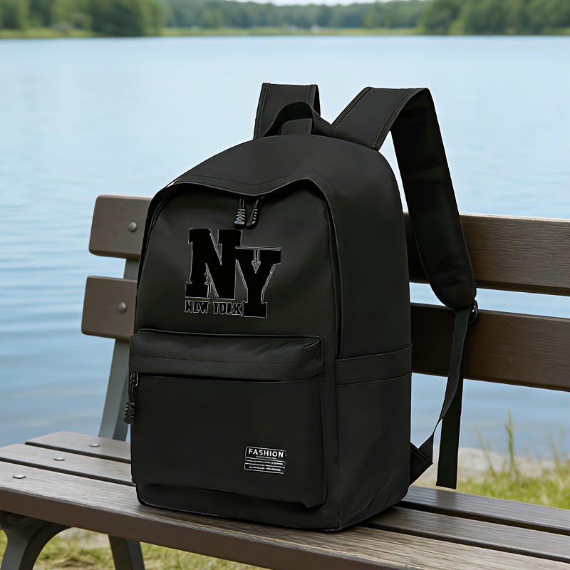 TEMU Sacoche professionnelle et sac à dos de voyage avec imprimé lettre NY et bretelles réglables - Bagage sur le thème de NY adapté aux quotidiens,