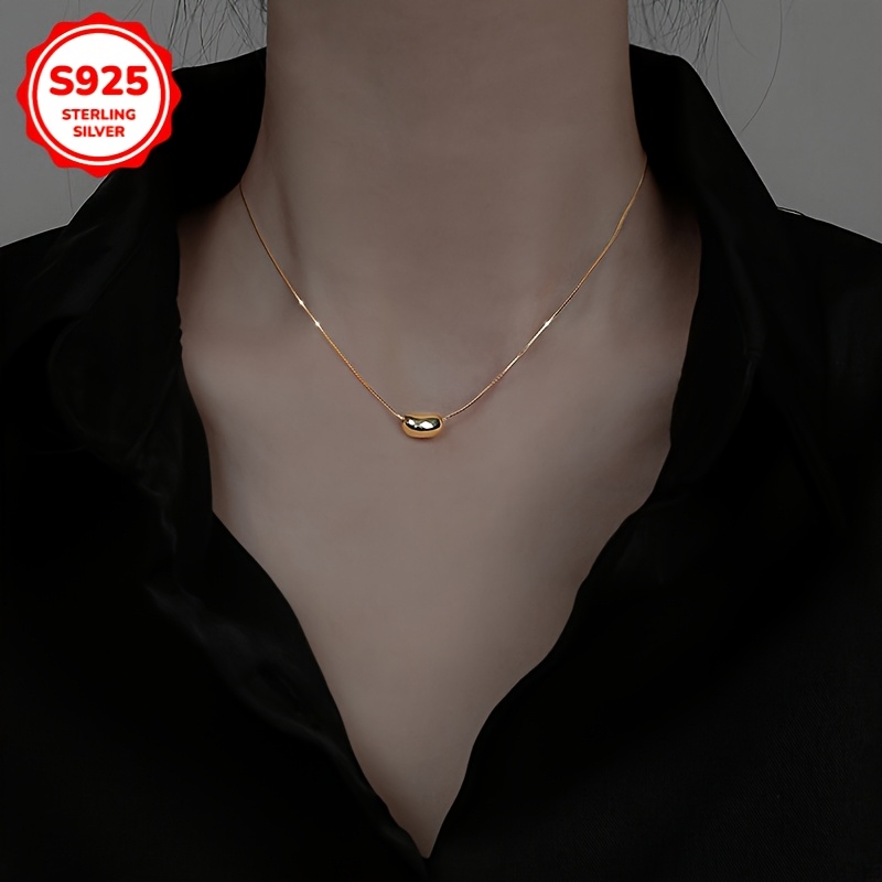 Women's 925 Sterling Silver Acacia Bean Necklace
