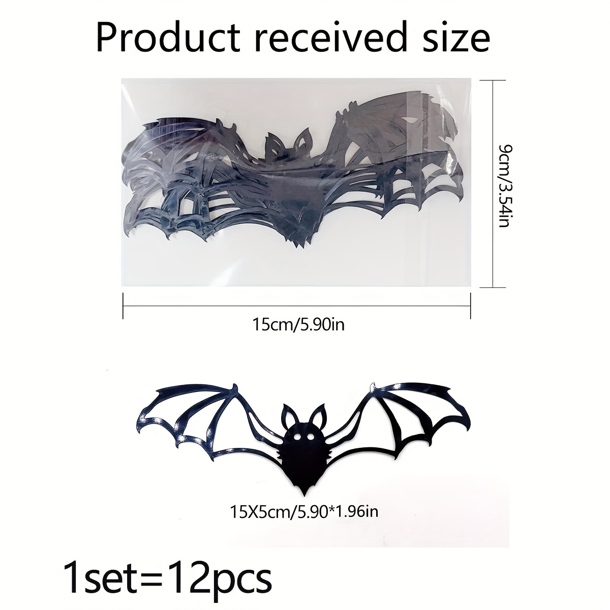A Set Of 12 Halloween 3d Bat Stickers Background Wall Bedroom Wall Stickers Pj4001