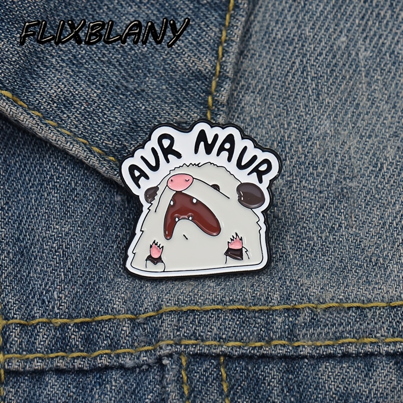 

Flixblany Opossum Enamel Pin - "aur Nar" Design, Alloy Brooch For Denim & Clothing Accessories, Perfect Gift Idea