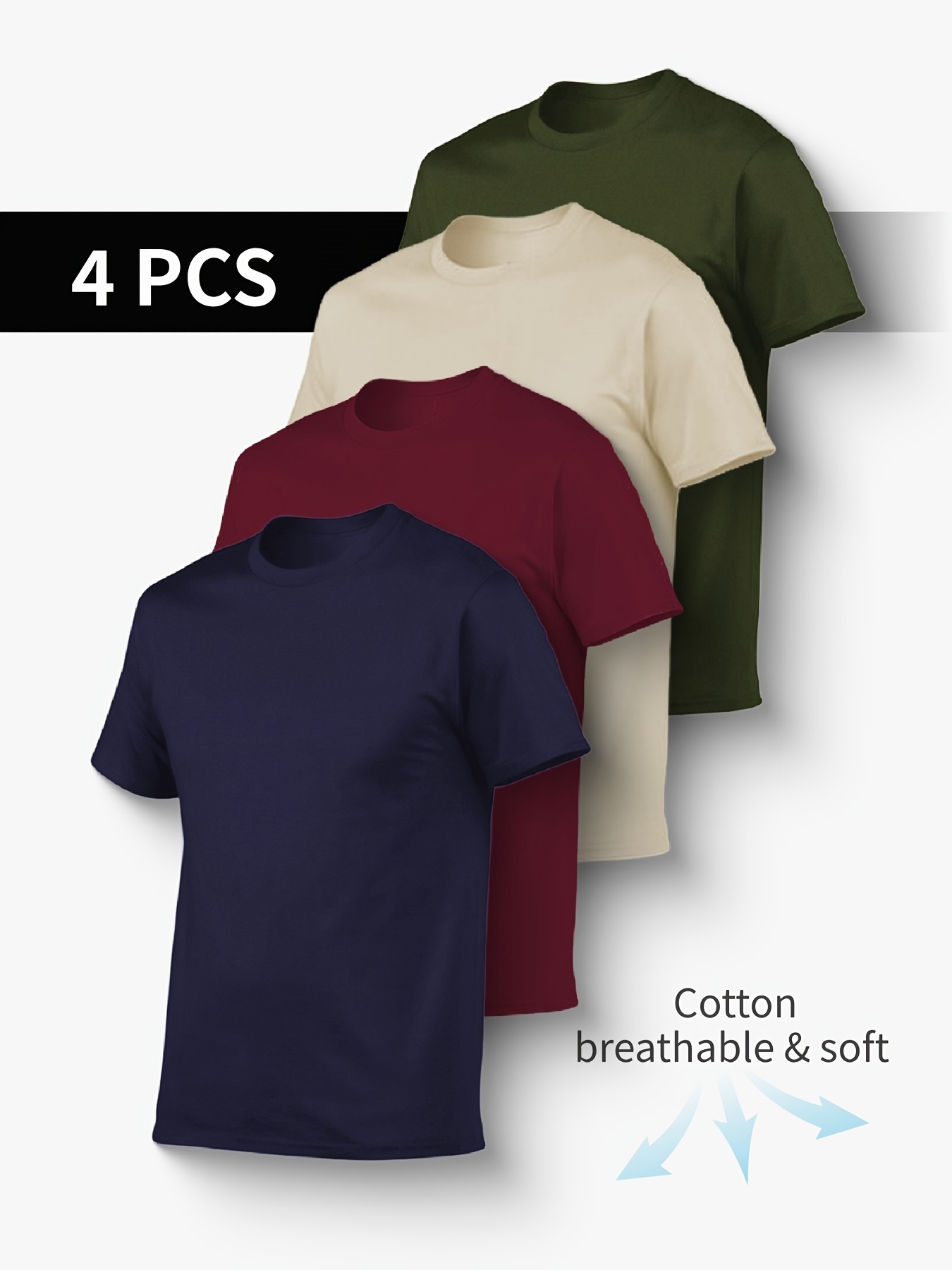 4 mens premium t shirts casual short sleeves     neck t shirts breathable and comfortable suitable for   mens basic tops   like a loose   is recommended to    