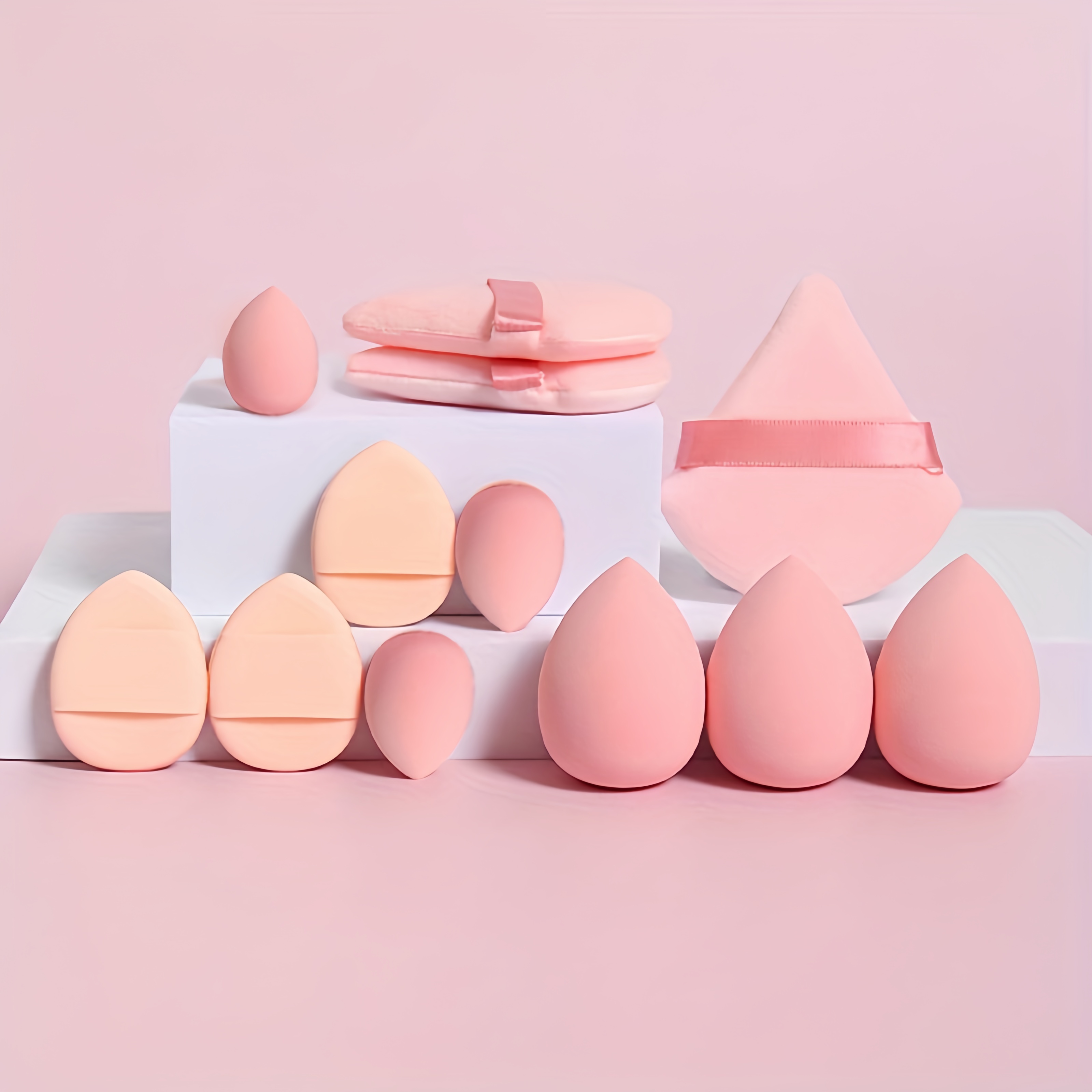 

12pcs Makeup Sponge Set - Includes Triangular, Mini & Water Drop Blenders For Flawless Application Of Liquid, Powder & Concealer Foundations - Fragrance-free, Hydrophilic Polyurethane