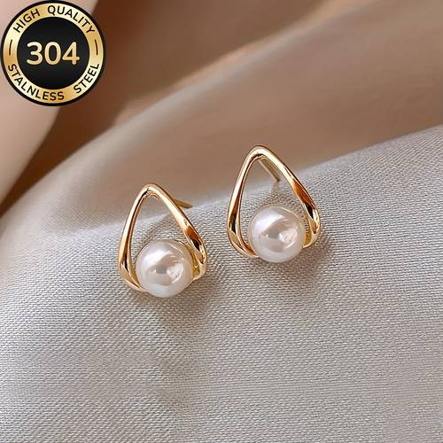 high quality stainless steel hypoallergenic golden stud earrings fade resistant easy and elegant suitable for everyday wear or party fashion womens earrings jewelry additions are exquisite gifts for women