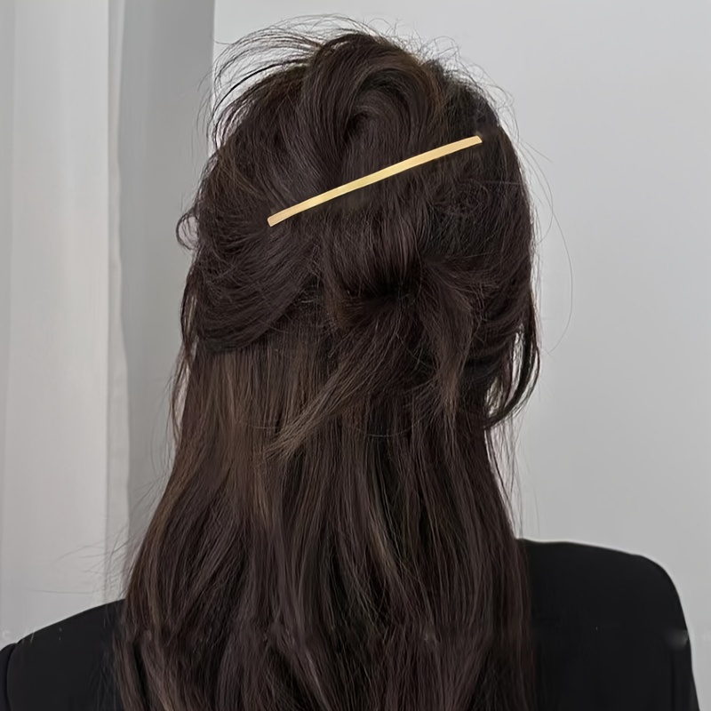 

1pc Simple Style Solid Color Hair Clip Stylish Metallic Hair Clip For Women And Daily Uses Daily Uses