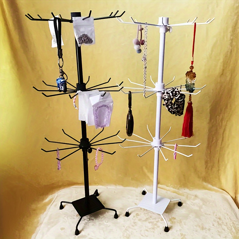 

360-degree Rotating Jewelry Display Stand, Fashionable Jewelry Tree Organizer With 3 Tiers, Plastic Countertop Necklace Holder, Earring & Bracelet Hanging Storage Rack