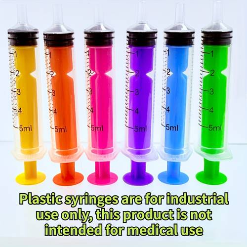 5 6pcs 5ml colorful with lids for liquid dispensing and measuring pet food feeding ink refills etc yellow blue purple