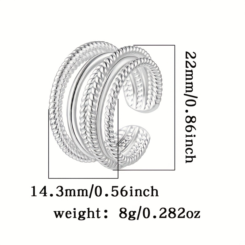 S925silvery4g Women's Unique Multi-layer Ring