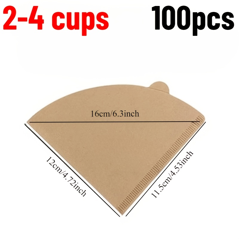 TEMU 100pcs V-shaped And Fan-shaped Coffee Filter Paper &ndash; Portable Packaging, High , High-definition Texture For Pour-over/drip/brewing, Afternoon Tea, Office, Commercial, And Home Coffee Supplies