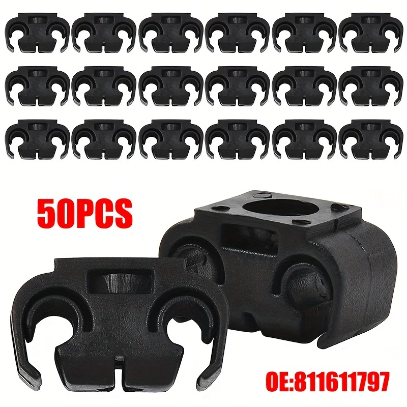 

50pcs Black Plastic Brake Line Clips For Cars - 811611797